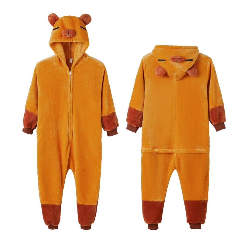 Nuovo pigiama di flanella con simpatici animali dei cartoni animati, per bambini, adulti, uomini e donne, abbigliamento per la casa all'ingrosso - Bambini 100 cm-140 cm_voghion.com