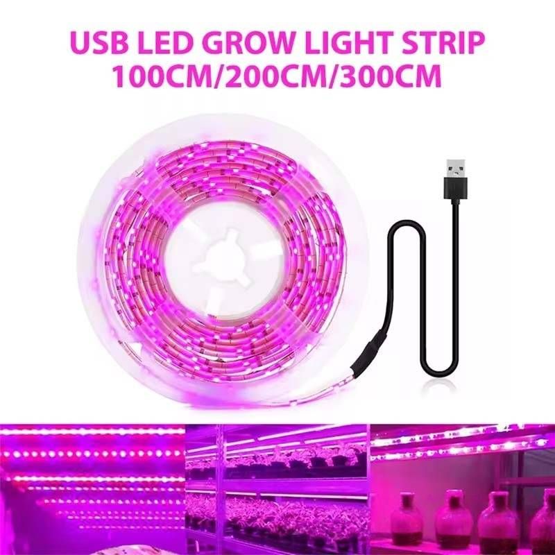 Lampada LED USB da 5 V a spettro completo per la coltivazione di piante da interno, piantine, fiori, idroponica, serra e tenda - Opzioni di lunghezza 1 M/2 M/3 M_voghion.com