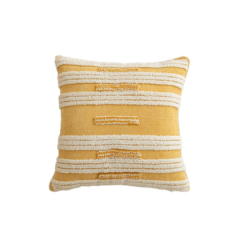 Cuscino decorativo Bohemian Gold Sun con nappe - Fodera per cuscino in ciniglia con motivo geometrico per divano, letto e arredamento per la casa_voghion.com