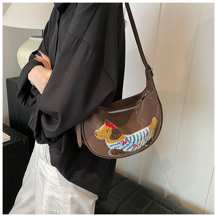 2024 new Korean version nylon canvas women's niche armpit casual bucket bag, large capacity handbag_voghion.com