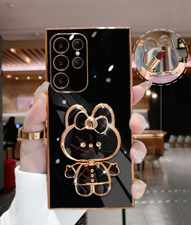 For Funda Samsung Galaxy Note 20 Note20 Ultra 20Ultra Case Cover Cute Luxury Plating With Mirror Stand Holder Phone Case Celular_voghion.com