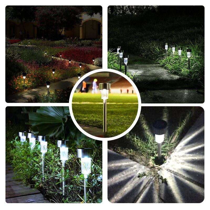 5 τεμάχια LED ψυχρό λευκό/ζεστό λευκό ηλιακό φωτιστικό εξωτερικού χώρου με ηλιακή ενέργεια, φως τοπίου για γκαζόν/βεράντα/αυλή/πεζόδρομο/δρόμο_voghion.com