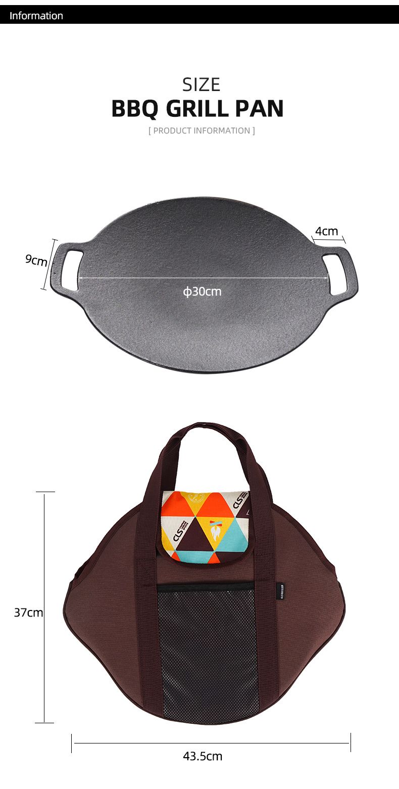 Padella per barbecue - Padella da campeggio per fornelli a gas e a induzione, antiaderente e resistente_voghion.com