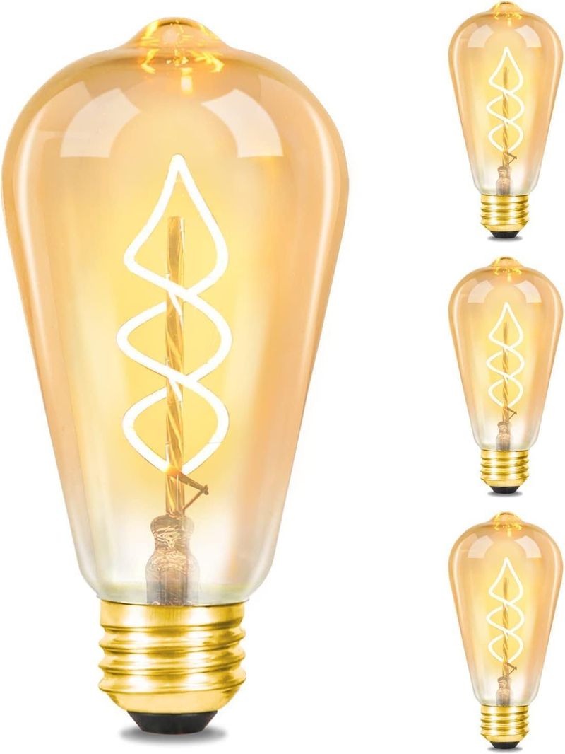 Glitzerlife LED-Leuchtmittel Vintage Glühlampe ST64 2200K 4W Filament Beleuchtung_voghion.com