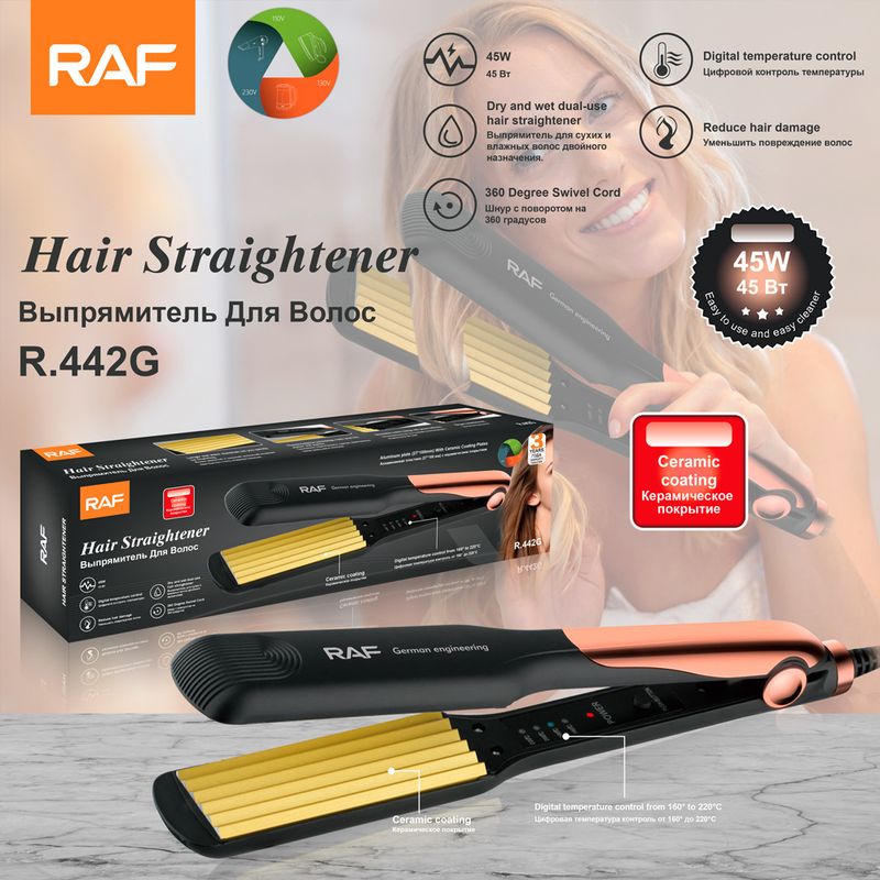 Ferro arricciacapelli per lo styling dei capelli, piastra volumizzante per le radici, standard UE RAF, ioni negativi, per uso domestico_voghion.com