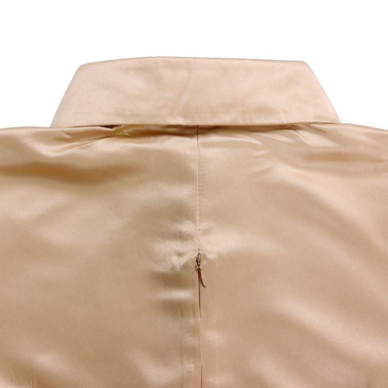 Damenbekleidung Herbst neuer Stil große Schaukel einfarbig Revers lange Ärmel A-Linie Rock afrikanisches Kleid_voghion.com