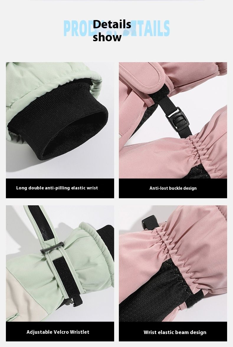 Guanti da sci caldi per bambini autunnali e invernali, invernali, da ciclismo, dita intere, anti-freddo, antiscivolo, per ragazzi e ragazze, touch screen_voghion.com