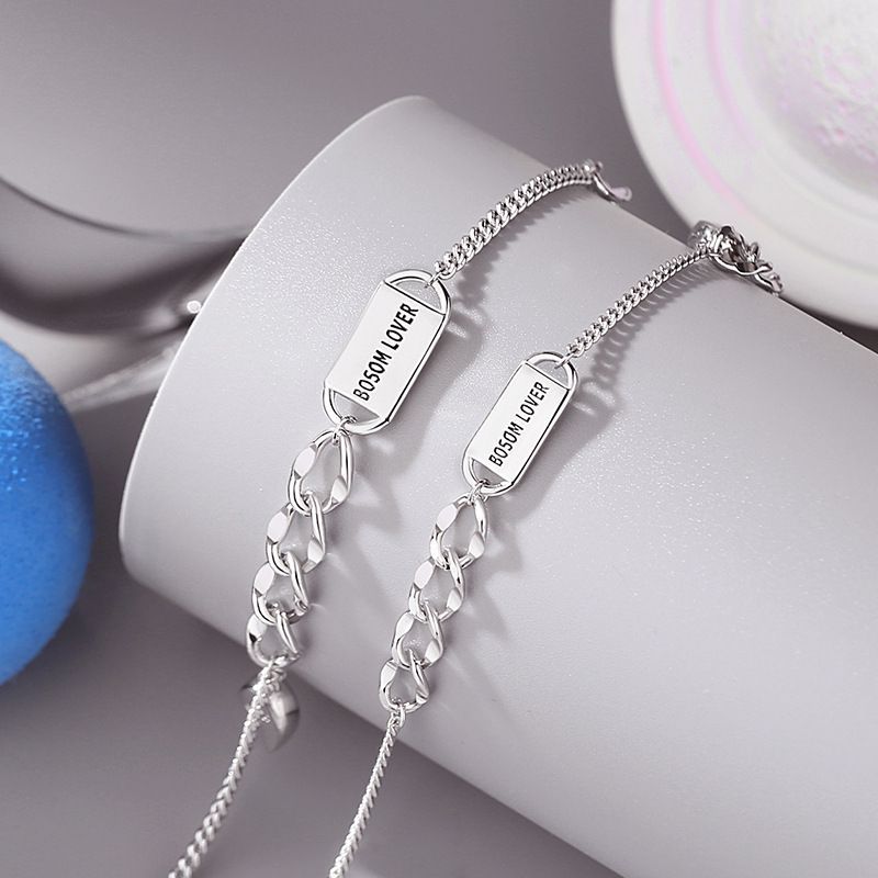 Magnetic Love Couple Bracelet Made Of Pure Sier With A Niche Design, Korean Version, Minimalist Ins, Valentine's Day_voghion.com