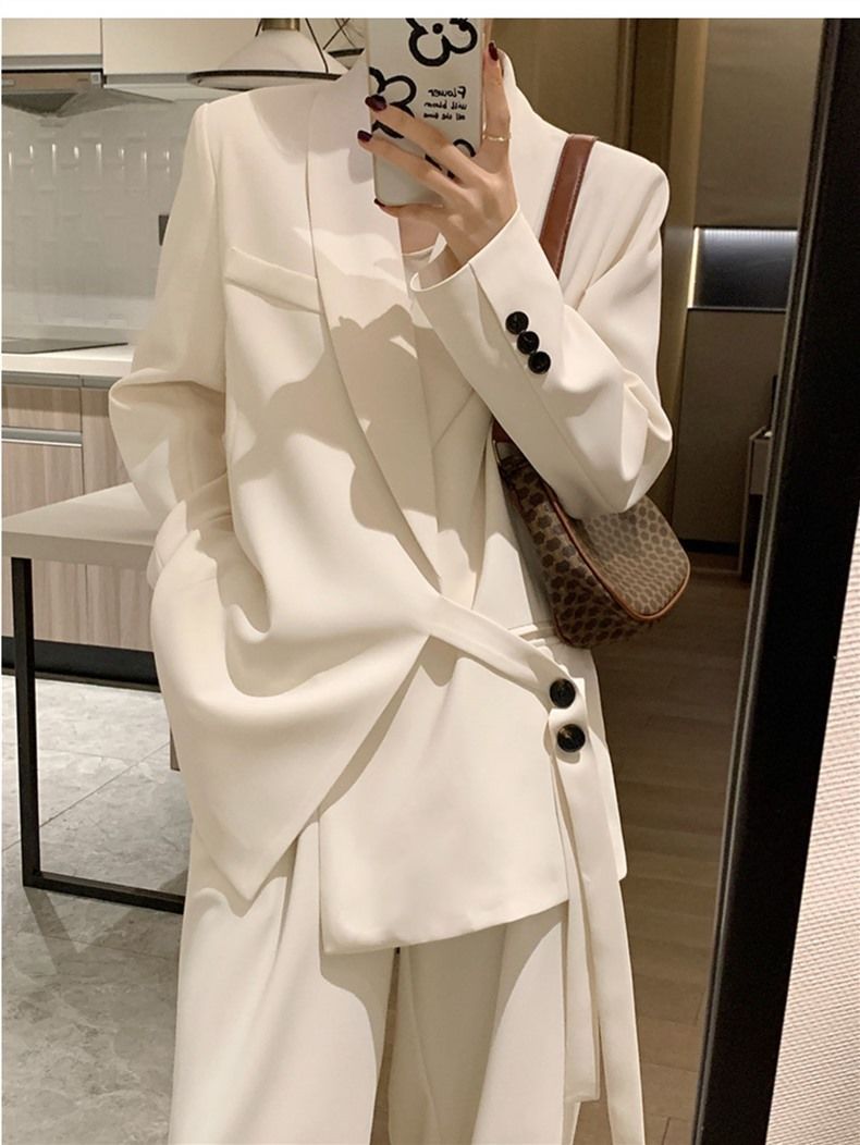 Women's Suit High-End Casual Strong Aura Goddess 2025 New Petite Spring Autumn Small Blazer Two-Piece Set_voghion.com