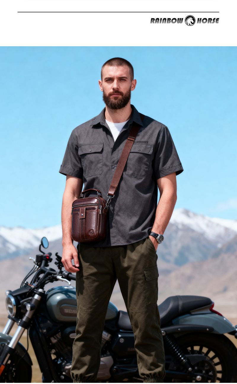 Hoogwaardig design heren schoudertas van echt koeienhuid, enkele schoudertas, bovenste laag herentas van koeienhuid_voghion.com