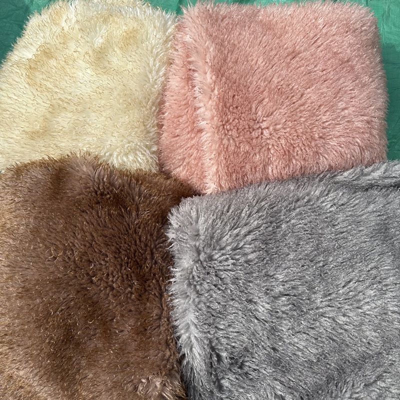 Women's Bags Women's Basin Hat Set Gradient Color Imitation Beach Wool Niche Hand Held Plush Bag High End Lunch Box Bag Set_voghion.com