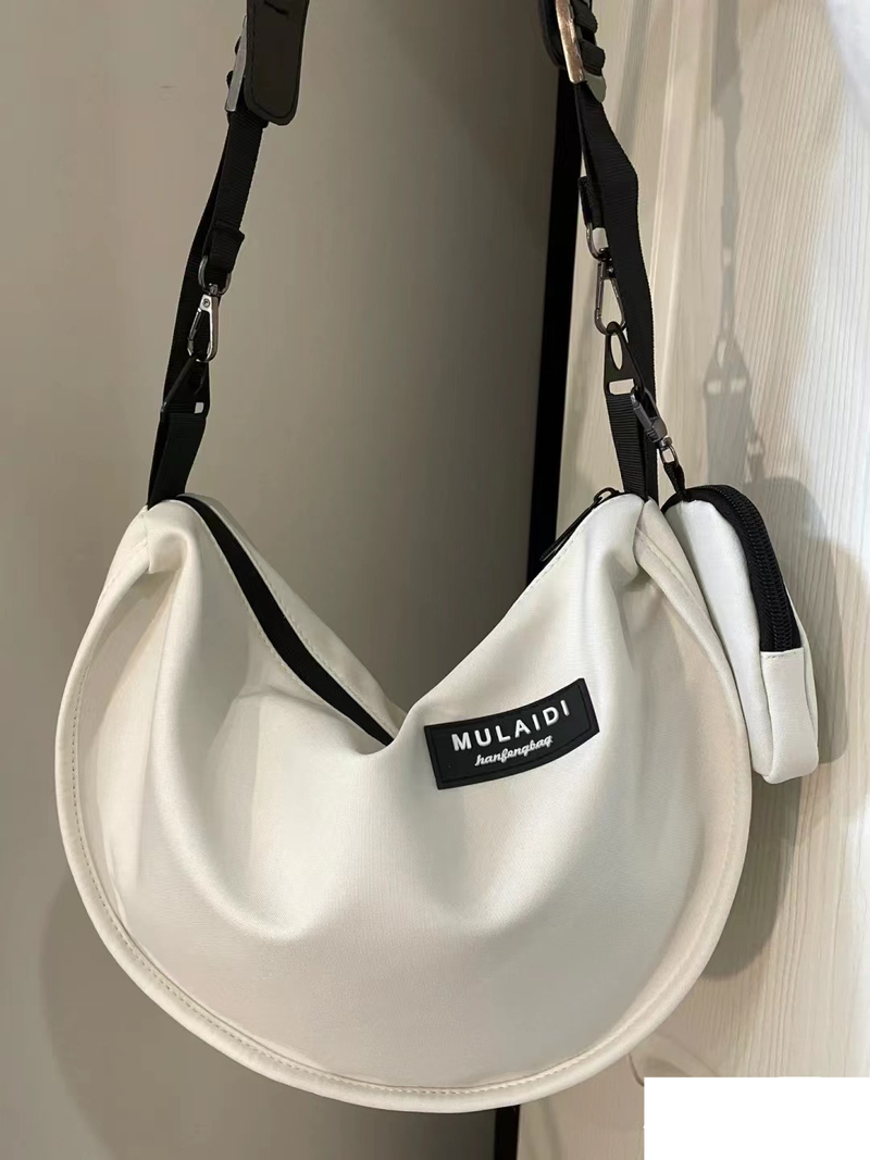 Casual knoedeltas Crossbodytas in sportstijl Dames canvas tas met grote capaciteit Studentenklasse schoudertas Trendy_voghion.com