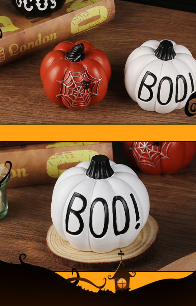 Ornamenti in resina di zucca di Halloween, artigianato, decorazione da tavolo, decorazione da giardino, atmosfera da orrore_voghion.com