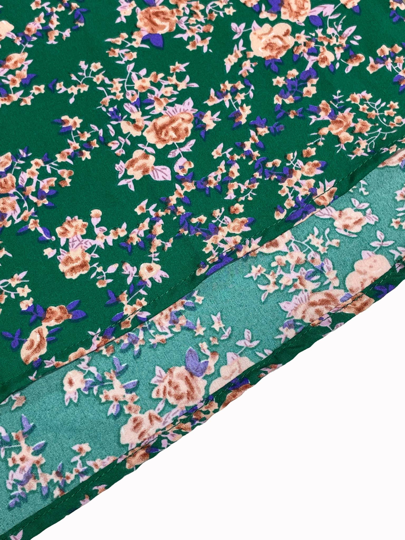 Spring/Summer/Autumn/Winter A-word holiday style print with shoulder sleeves and MIDI dress_voghion.com