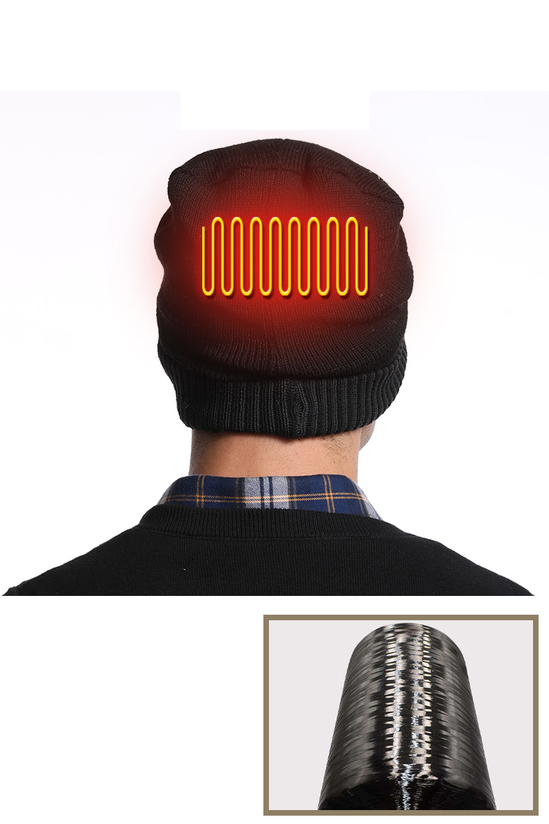 Chapéus aquecidos, chapéu aquecedor com carregamento usb inteligente, chapéu quente de inverno masculino, chapéu frio ao ar livre, chapéu elétrico com flange de malha feminino_voghion.com