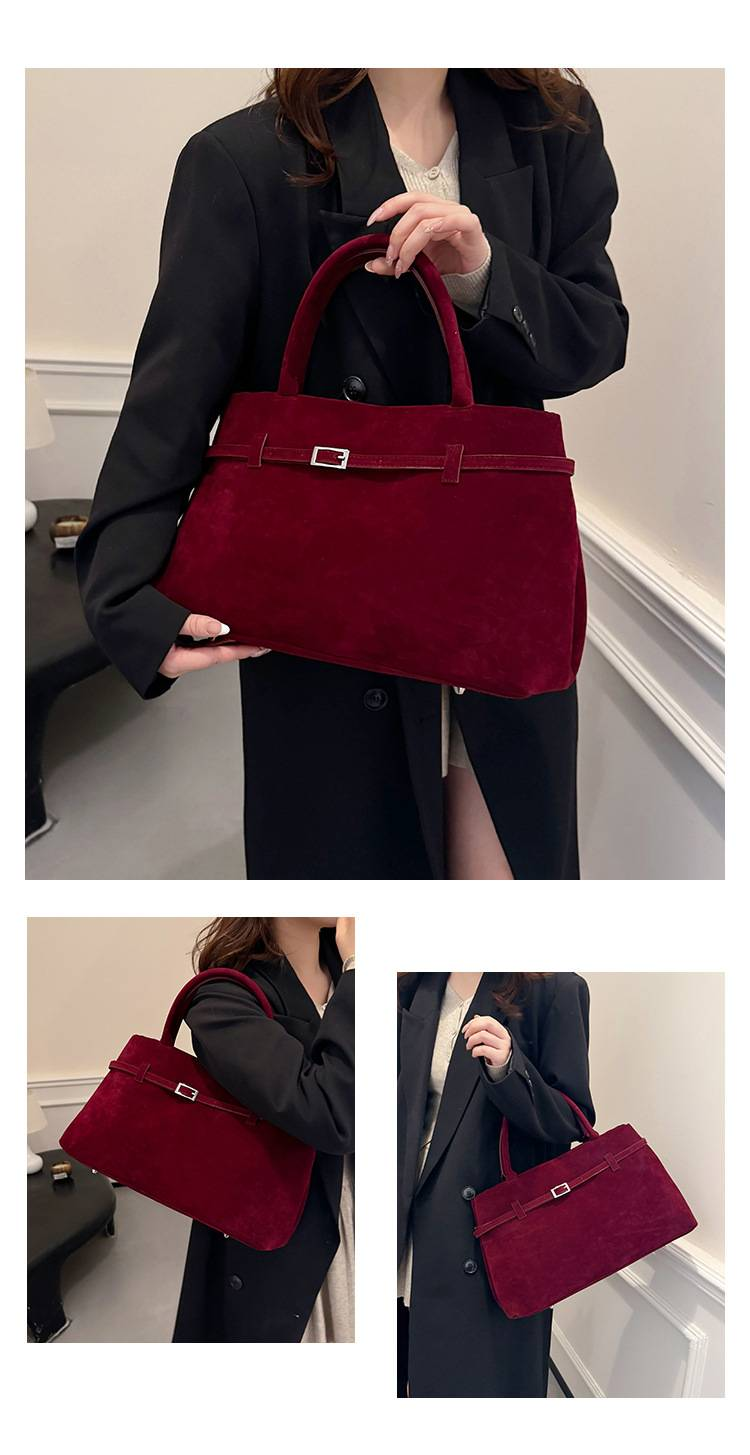 Damentaschen Große Kapazität Wildleder Matte Tote Vintage Tote Schultertasche_voghion.com