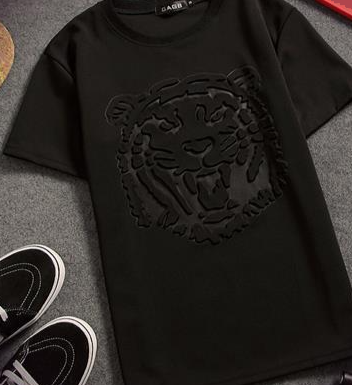 Modemärke Kortärmad T-shirt Herr Japansk Stil Tigerhuvud 3D-tryck Stor Storlek Lös Rymdbomull T-shirt Ins Trendig Halvärmad Topp_voghion.com