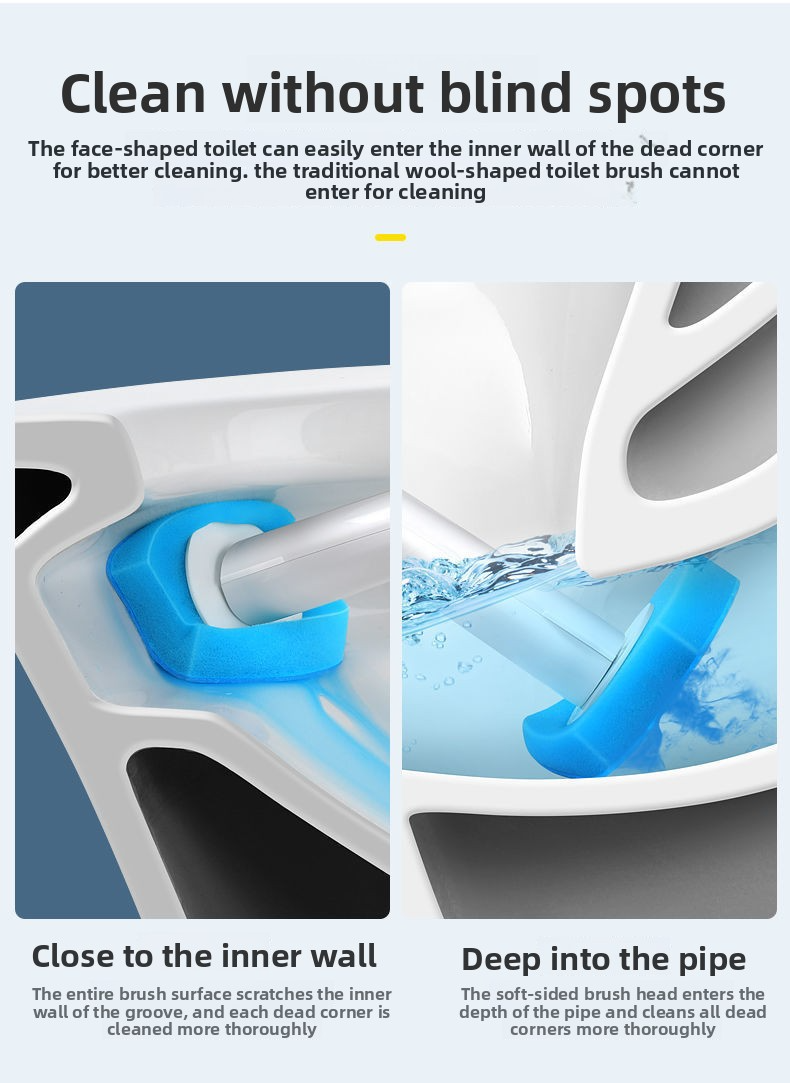 Disposable Toilet Brush Set With 8 Replaceable Heads, Wall-Mounted Angle Cleaner For Bathroom – Modern & Hygienic Grey/Black_voghion.com