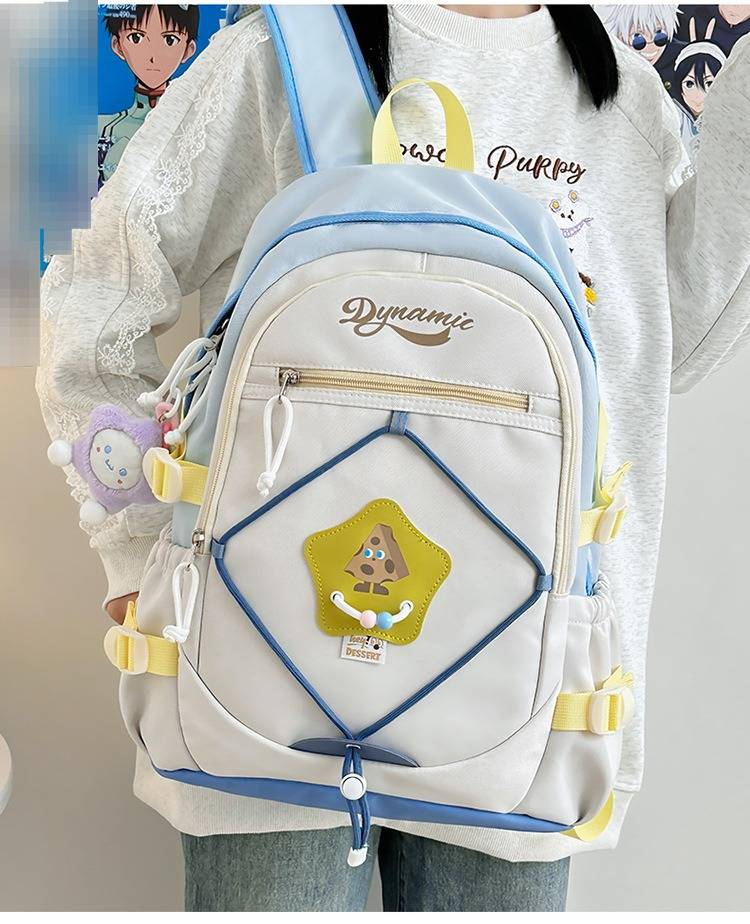 Trendy Unisex Nylon Backpack With Breathable Design - Lightweight School Bag For College Students In Multiple Colors_voghion.com