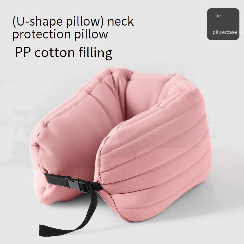 Almohada cervical en forma de U con tejido transpirable y estampados elegantes. Para viajes, oficina y hogar._voghion.com
