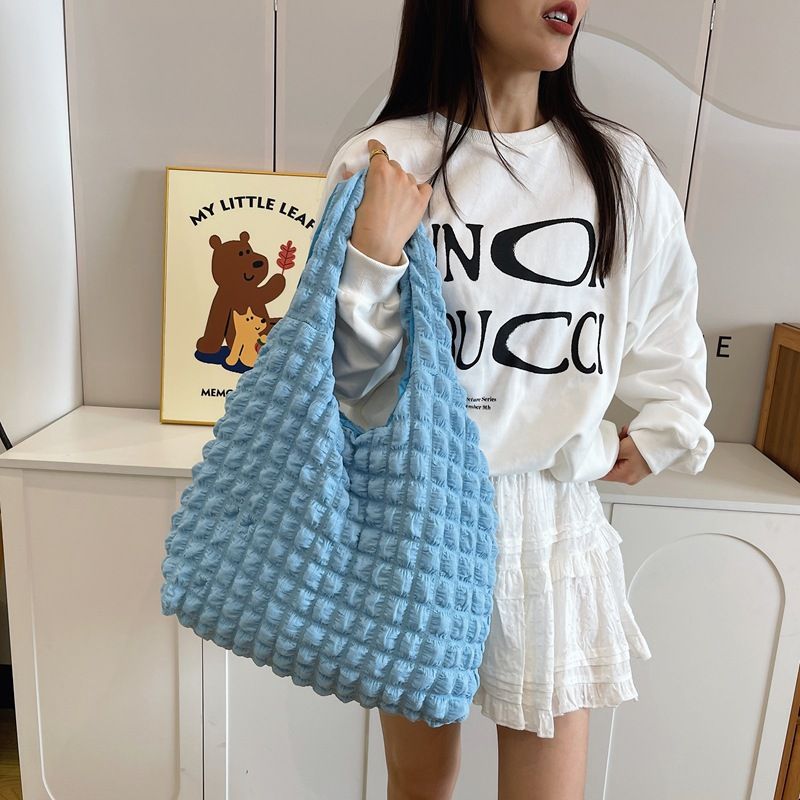 Nuova borsa a tracolla da donna con gilet Bubble Cloud, grande capacità, moda casual, borsa a mano plissettata da ragazza_voghion.com