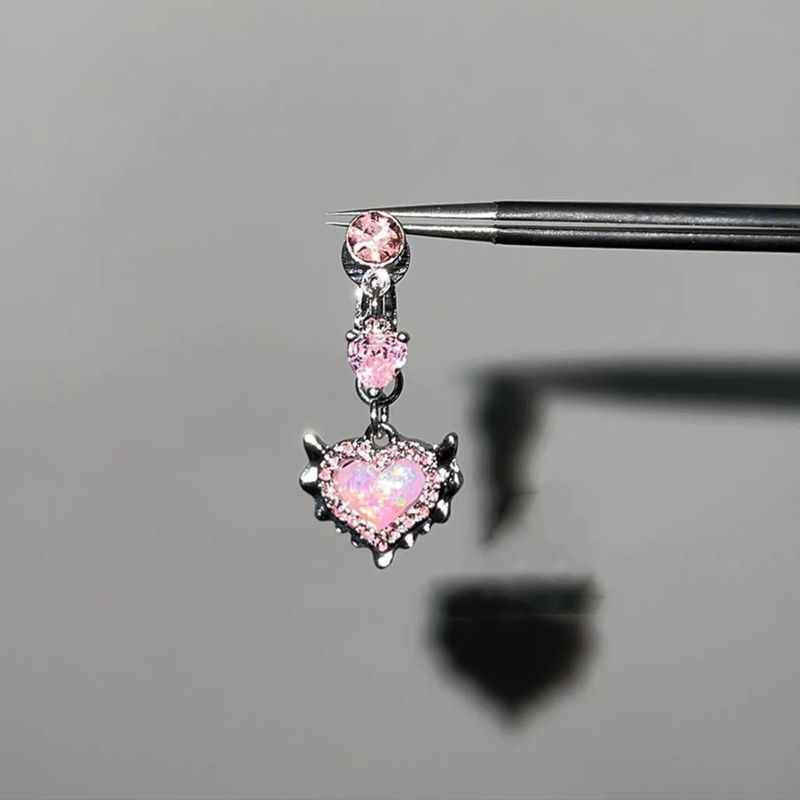 Meerjungfrau-Prinzessin, Opal, Bauchnabelring mit Herz-Design, kein Piercing erforderlich, heißes Mädchen, vielseitig, süß, einfach_voghion.com