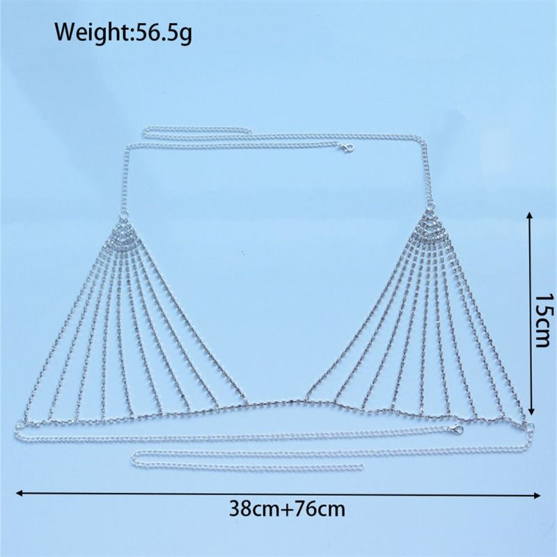 Semplice catena di strass per il busto, per feste in discoteca, da donna, sexy, per il corpo, accessori da spiaggia_voghion.com