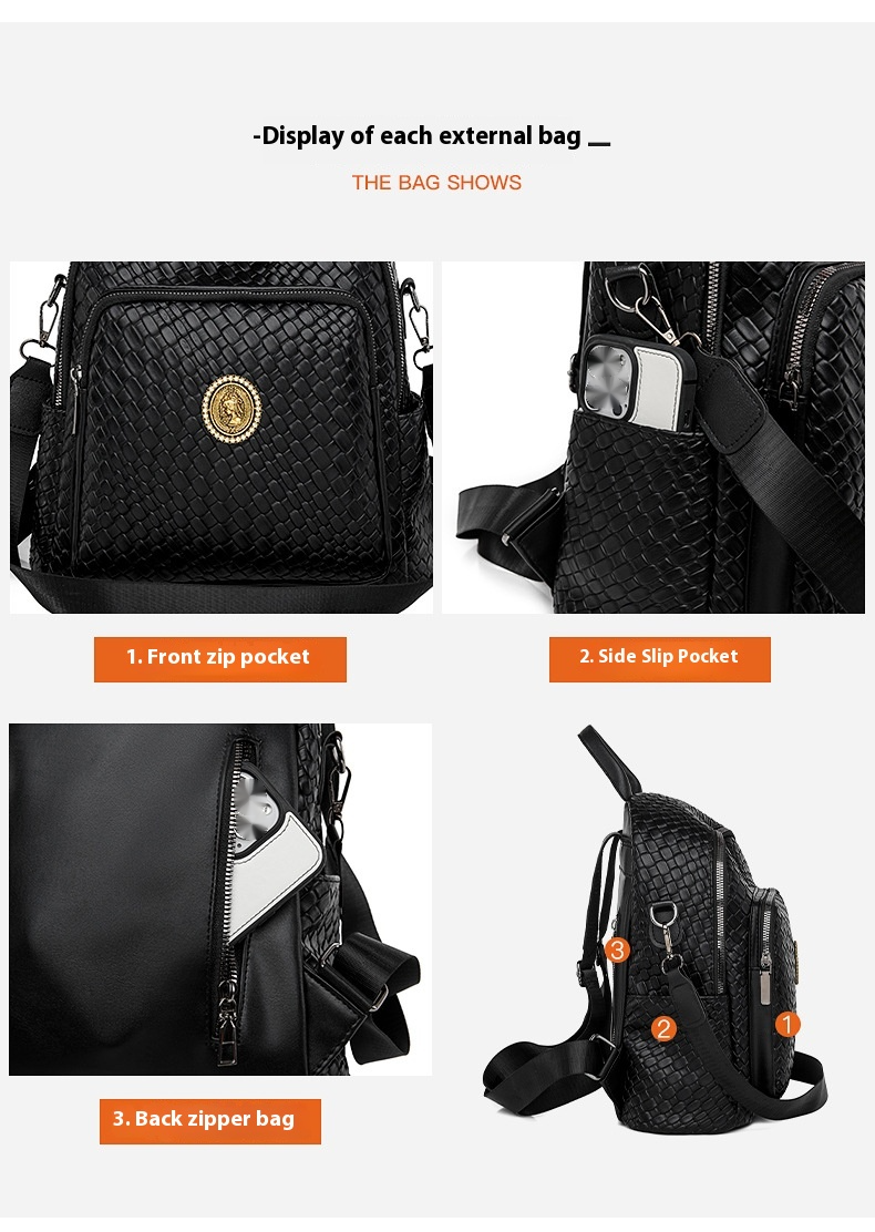 Soft Leather Backpack Women's Bag 2024 New Korean Version Trendy and Fashionable Casual Versatile Large Capacity Bag_voghion.com