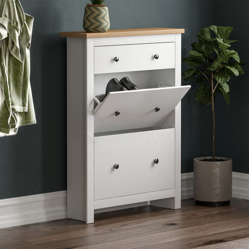 Shoe Rack Shoes Storage Cabinet Wooden Stand Cupboard Unit 3 Drawer Organiser_voghion.com