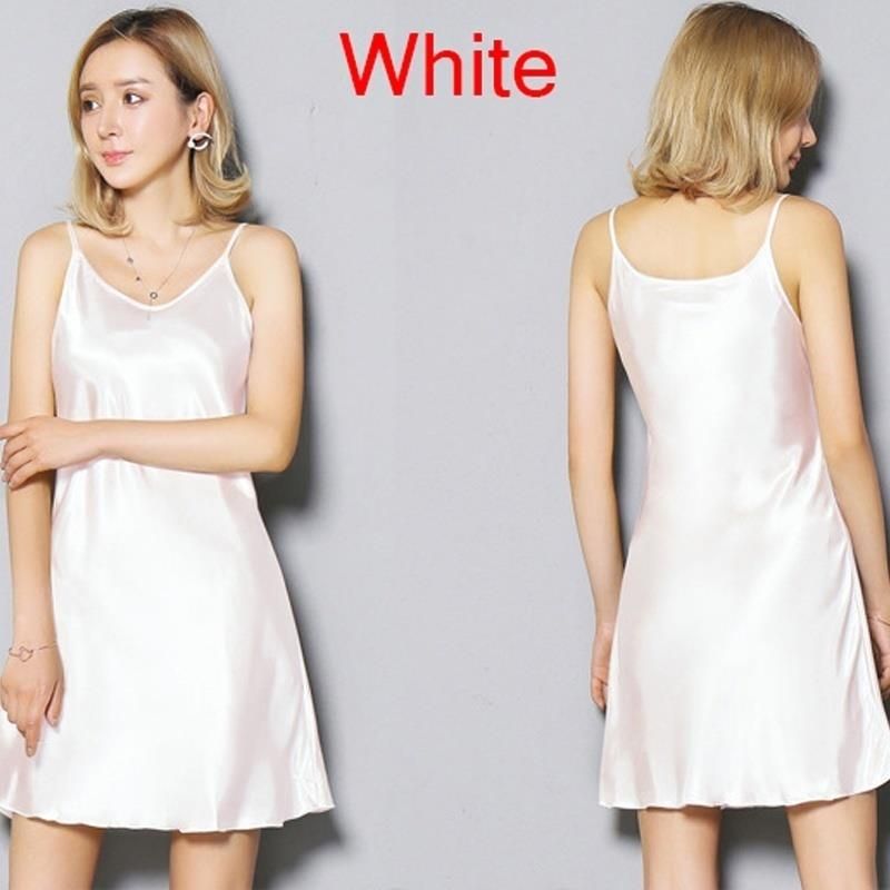 Ropa de mujer Lencería sexy Camisón de seda de verano con tirantes Falda con dobladillo de loto_voghion.com