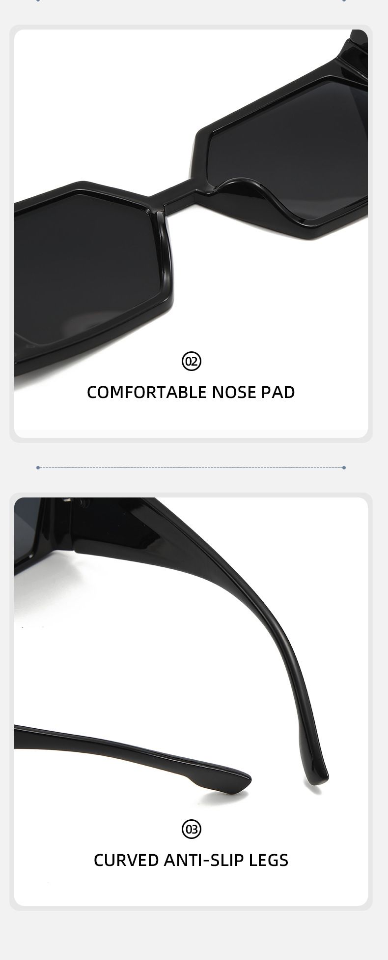 Two Circles New Wide Leg PC Large Frame Sunglasses Fashion Personality Men And Women Style Sunglasses T1129_voghion.com