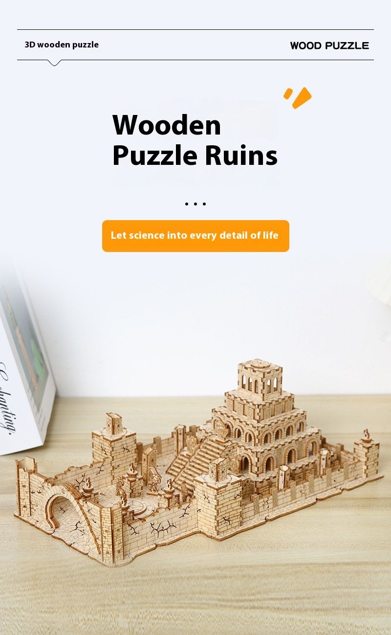 Rovine, Rovine, Modelli di assemblaggio in legno, Giocattoli 3D fatti a mano, Ornamenti di alta gamma, Oggetti da collezione, Nuovi prodotti nel 2023_voghion.com