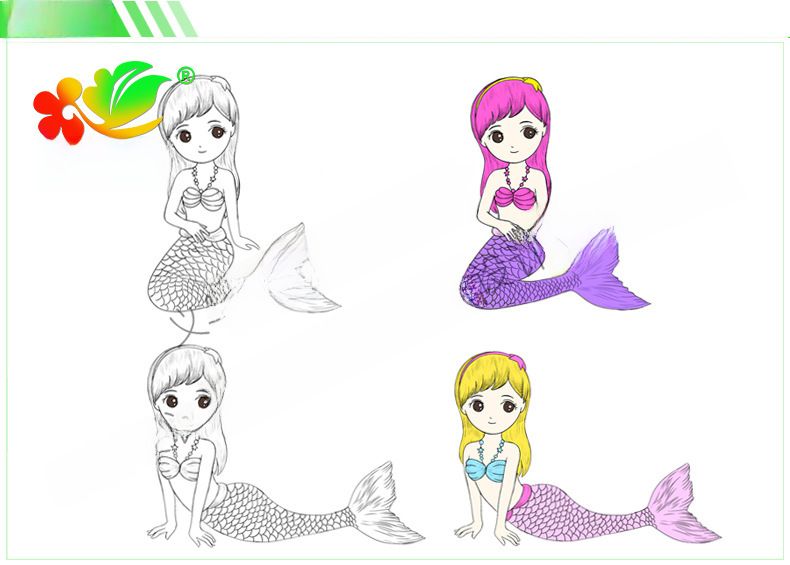 Mermaid DIY micro landscape aquarium decoration waterscape creative beauty cake keychain plastic ornaments crafts_voghion.com