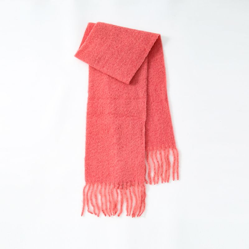 Homemade Wool Blend High-grade Loose Atmosphere Solid Color Tassel Scarf Ladies 2025 Autumn And Winter New Knitting Warm Scarf_voghion.com