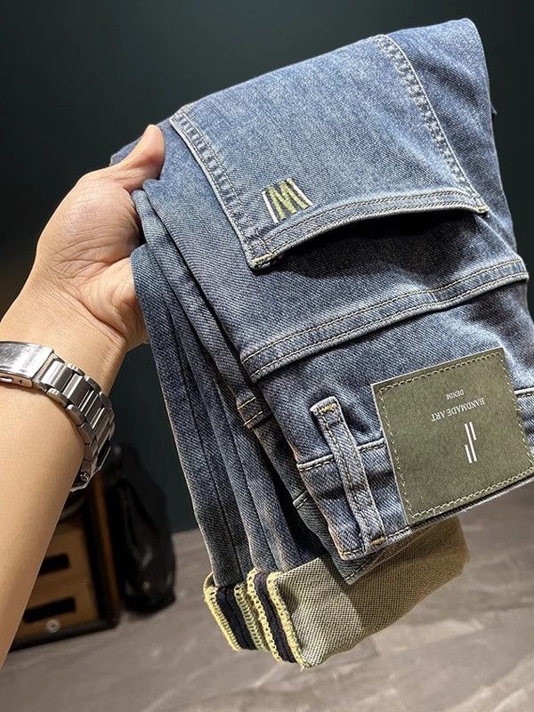 Men's Spring Thin Slim Fit Casual Nine-point Korean Style Stretch Trendy Slightly Wide Versatile Skinny Jeans_voghion.com