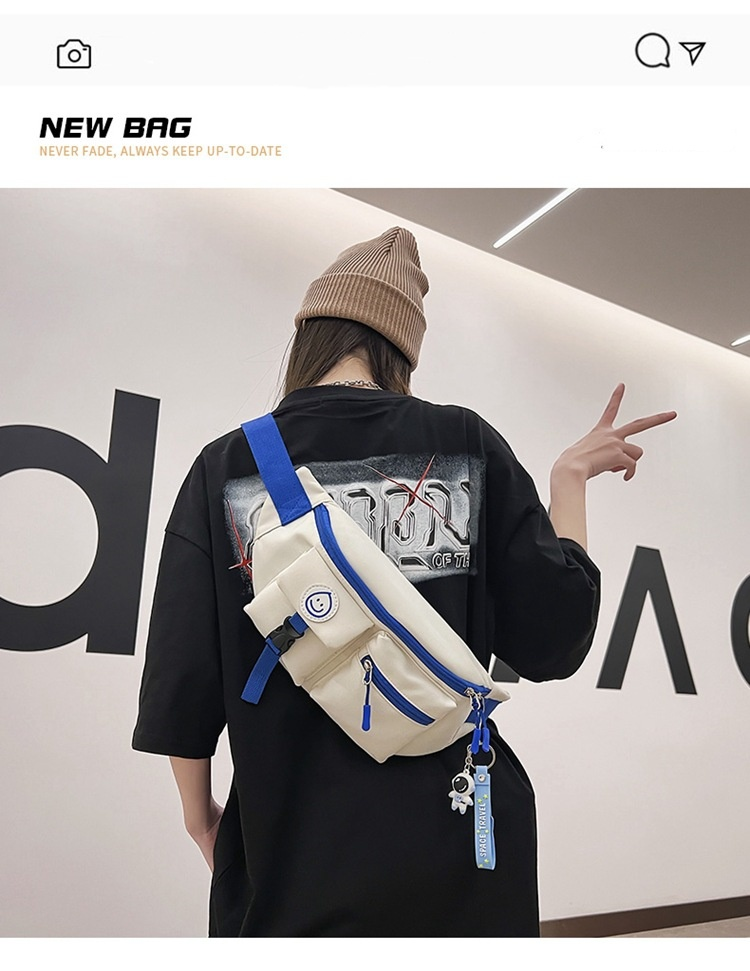 Coole Umhängetasche für Herren, Cross-Brusttasche, Street-Trend, Studenten-Umhängetasche, lässige Herren-Hüfttasche, Handgepäck (Gurtanhänger)_voghion.com