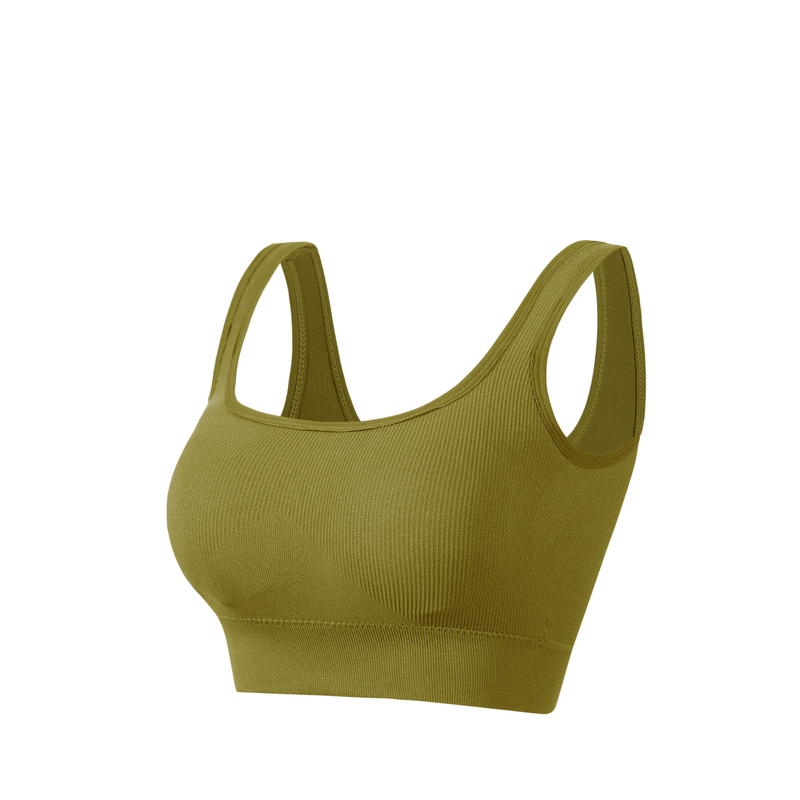 Damen Grouss Gréisst Push-Up Ënnerwäsch ouni Bügel Fest Schëllerbänner Sport Yoga Schockbeständeg BH Komfort Ënnerwäsch_voghion.com