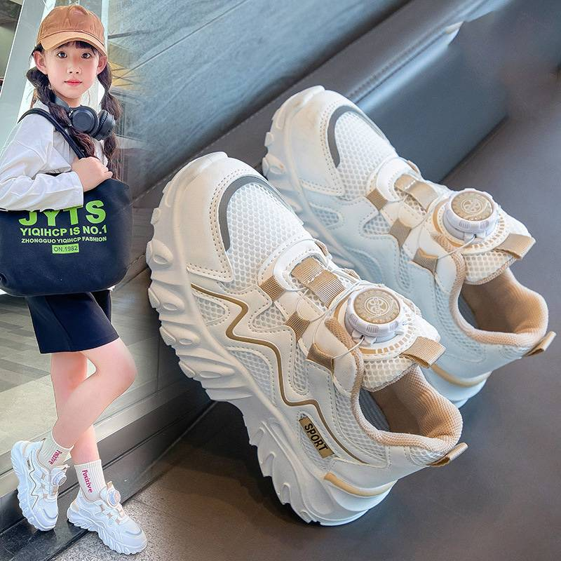 Dětské boty na knoflíky, sportovní boty ze síťoviny, nové produkty, dívčí boty s měkkým dnem, protiskluzové, prodyšné, dětské volnočasové boty, moderní boty_voghion.com