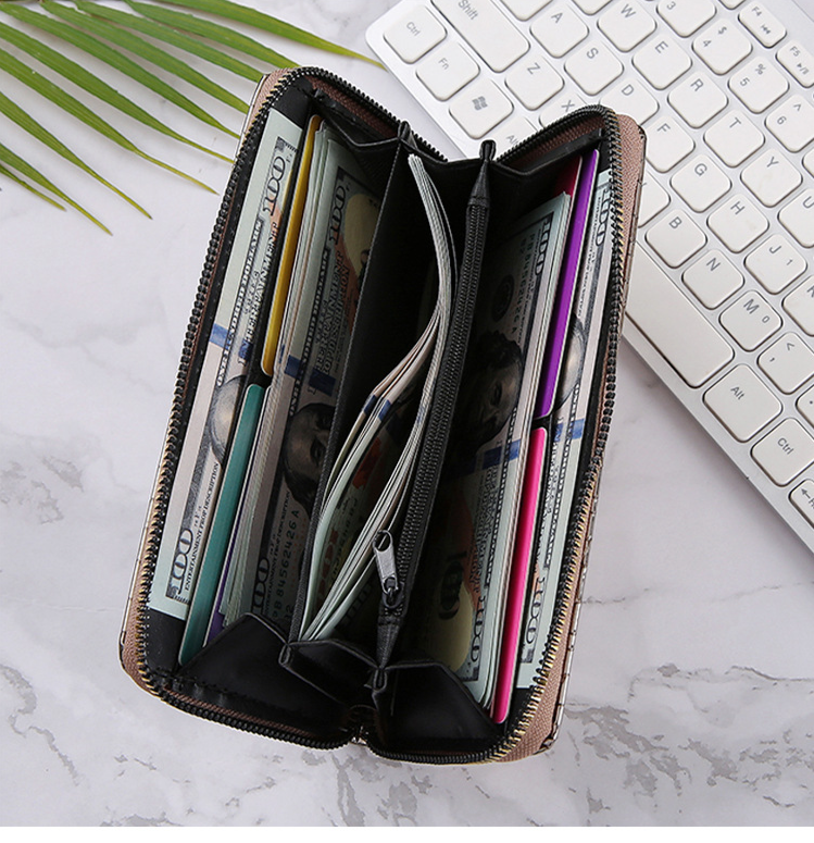 New Stone Pattern Sequins European And American Wallet Long Card Holder Wallet Clutch Bag Multi Card Slot Ladies Coin Purse_voghion.com