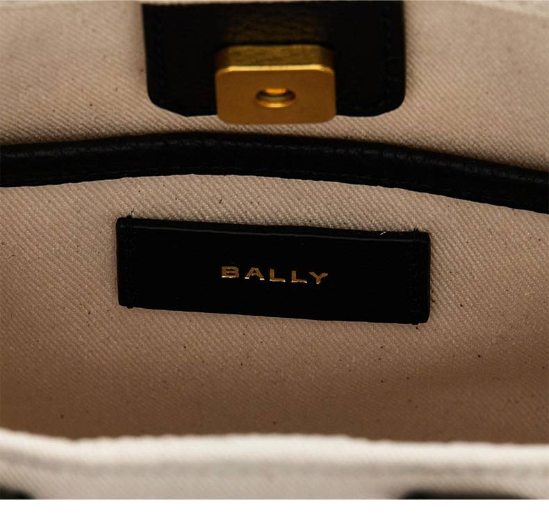 Borsa a tracolla singola in tela e pelle con tracolla regolabile e staccabile BALLY WAM03ECV034I182O_voghion.com