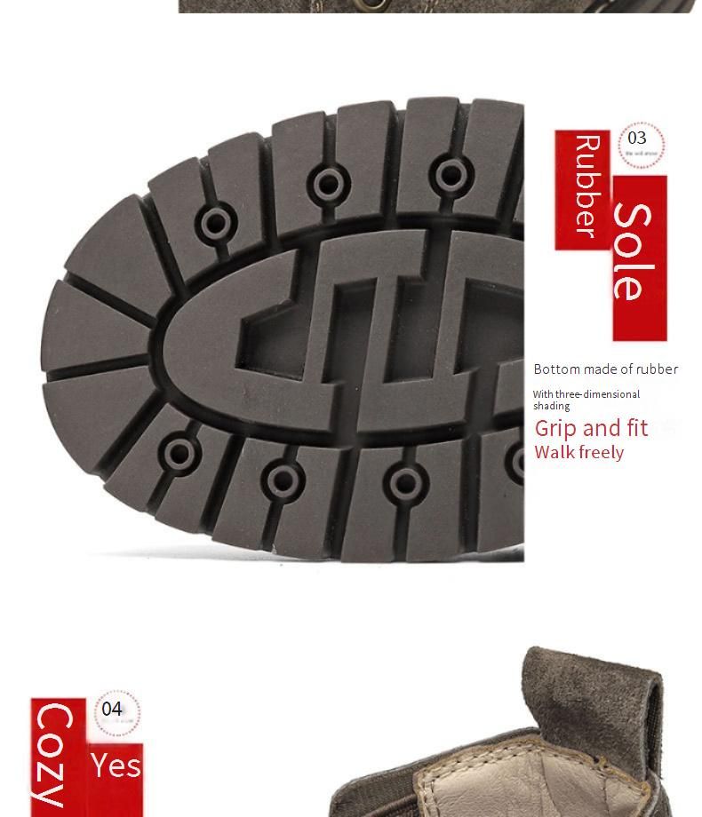 Vintage Style Men's Work Boots - Comfortable Outdoor Casual Martin Boots With Rubber Sole For All Seasons_voghion.com