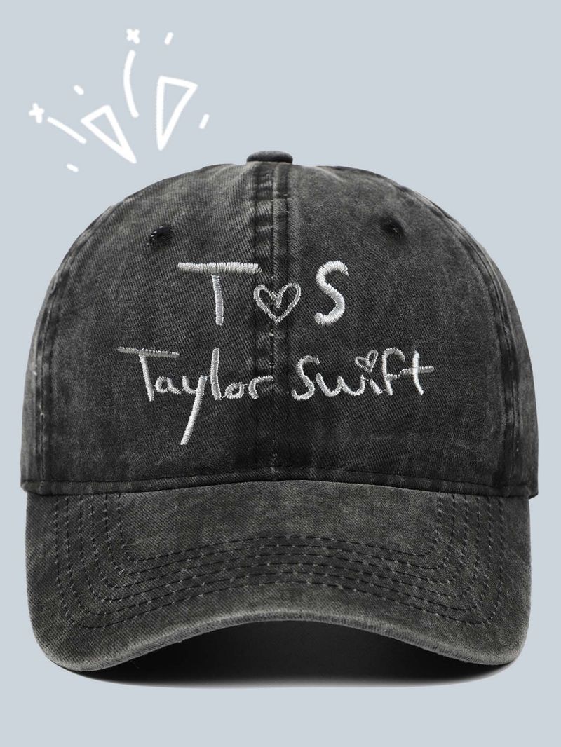 Taylor Swift Baseballkappe, T.S. Bestickte Baseballkappe, europäische und amerikanische gewaschene Retro-Mode_voghion.com