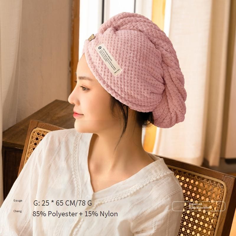 Sanli Ananaspatroon Koraal Fleece Haarhanddoek Wrap - Ultra Absorberende Badhanddoek Cap Voor Vrouwen & Volwassenen, Zacht & Snel Droogt_voghion.com