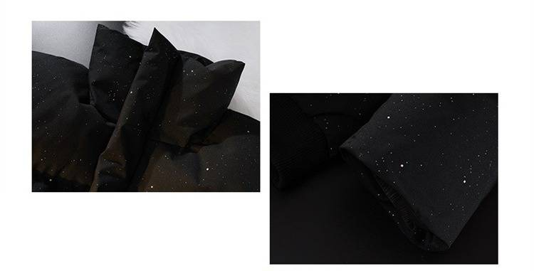 Vintage Short Puffer Jacket For Men - Starry Night Design Stand Collar Winter Coat, Punk Streetwear, Oversized Fit_voghion.com