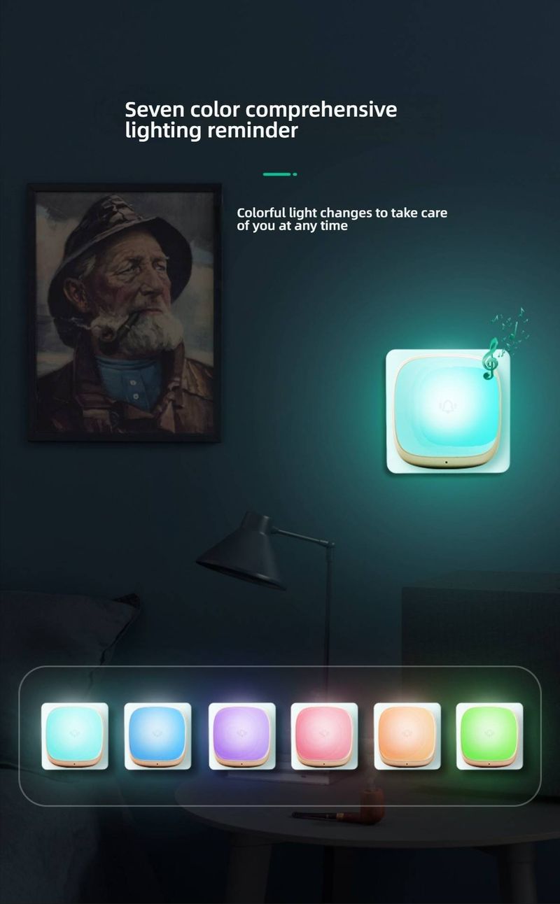 Draadloze deurbel met ultraheldere led-flitser en 36 tonen – groot bereik (10-50 m), op batterijen, ideaal voor doven en ouderen_voghion.com