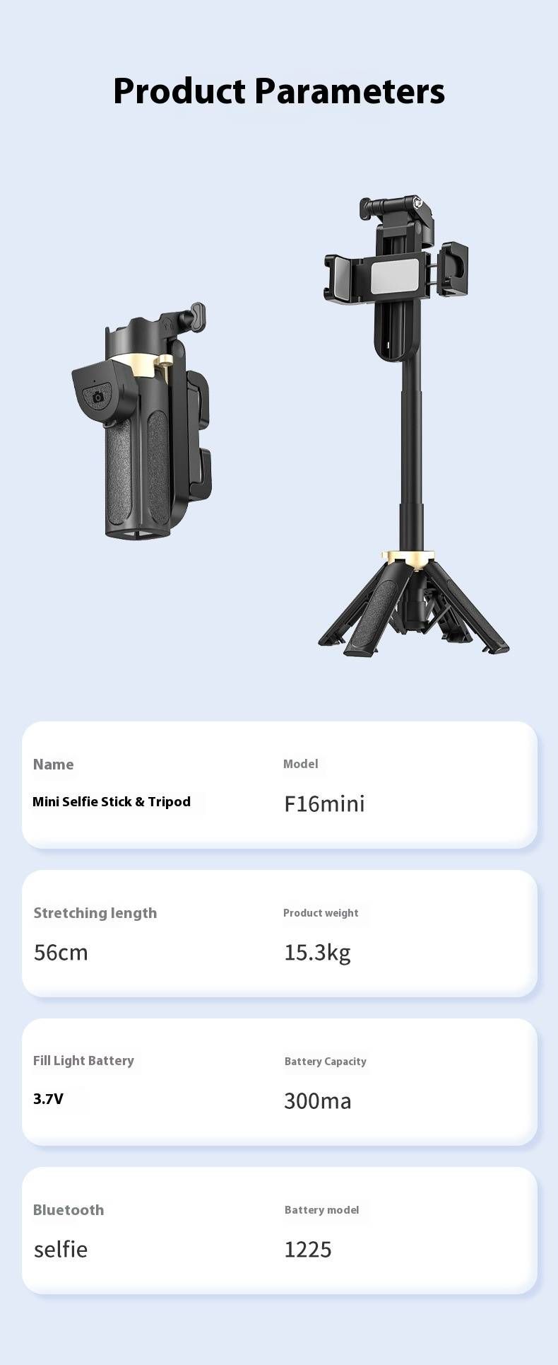 Aluminum Alloy Selfie Stick Tripod – Mini Portable Phone Stand With Bluetooth Remote & LED Lights (Foldable, Keychain Hook, Desktop/Outdoor Use)_voghion.com