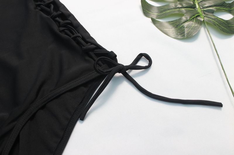 Women's Plus Size One-Piece Swimsuit With Cross-Back Ties - Sexy High Elasticity Swimwear For Beach & Pool_voghion.com