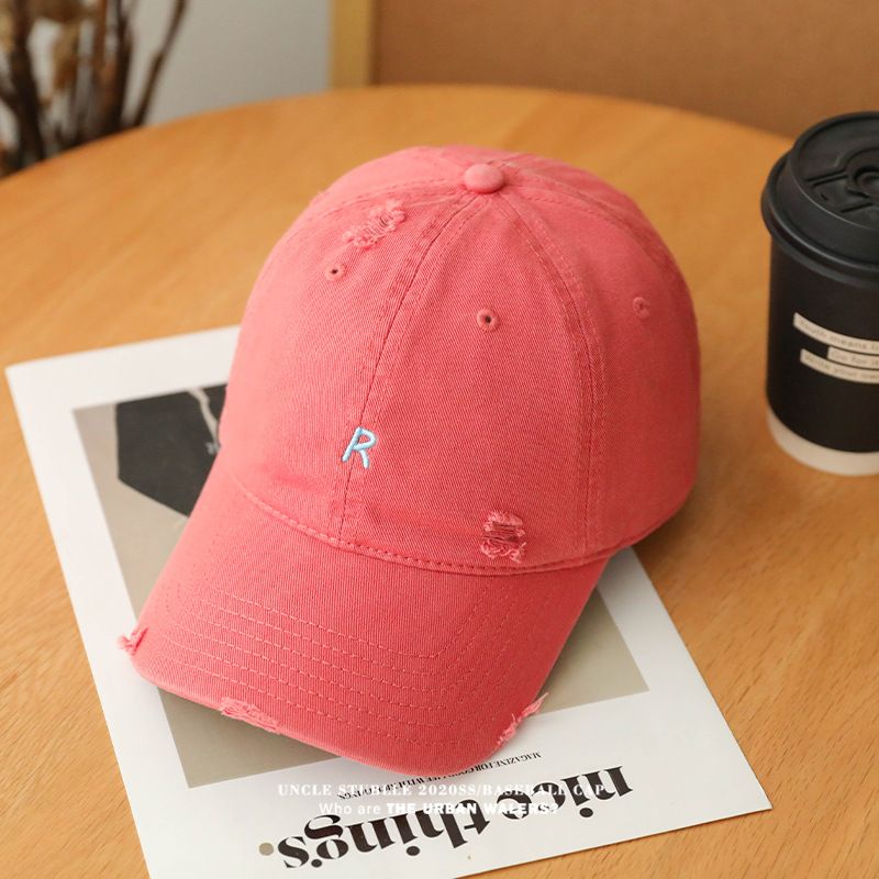 R Embroidered Baseball Cap For Women & Men - Wide Brim Sun Hat With Soft Top, UV Protection & Adjustable Strap_voghion.com