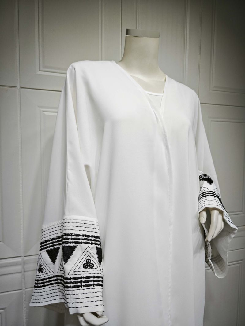 Damenbekleidung Arabische Stickerei bestickte Robe Mode tragen Abaya Robe_voghion.com