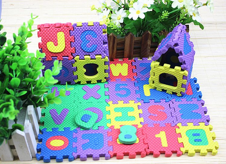 Giocattoli per bambini Giocattoli educativi per bambini Puzzle alfanumerico in schiuma da 36 pezzi, versione spessa_voghion.com
